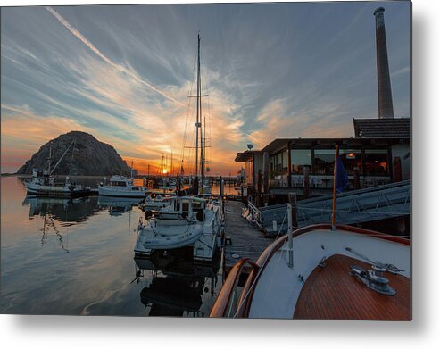 Morro Bay Metal Print featuring the photograph Morro Bay Sunset by Mike Long