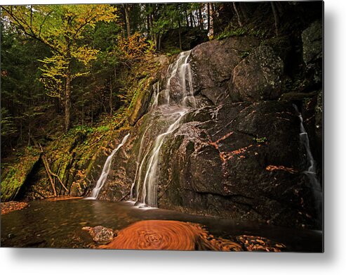 Stowe Metal Print featuring the photograph Moss Glen Falls Stowe VT Fall Foliage Autumn by Toby McGuire