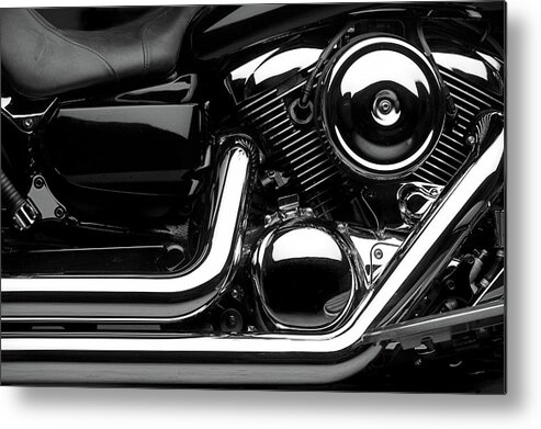 Engine Metal Print featuring the photograph Motorcycle by 66north