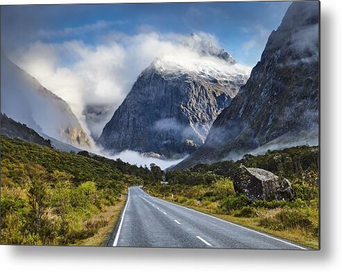 Landscape Metal Print featuring the photograph Mountain Landscape, Road by DPK-Photo