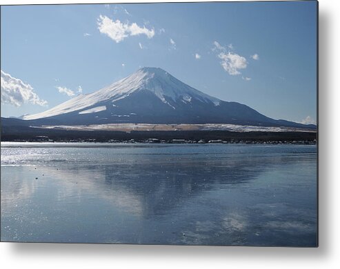 Scenics Metal Print featuring the photograph Mt. Fuji And Lake Yamanaka In Winter by Toyofumi Mori