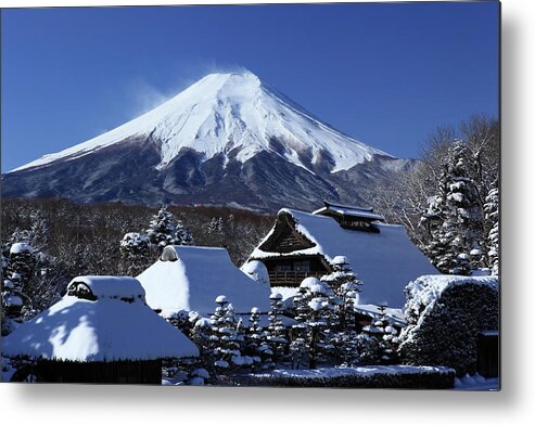Snow Metal Print featuring the photograph Mt. Fuji by Fuminana