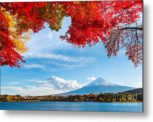 Kawaguchiko Metal Print featuring the photograph Mt Fuji In Autumn by Esb Professional