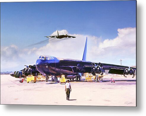 Aviation Metal Print featuring the digital art My Baby B-52 by Peter Chilelli
