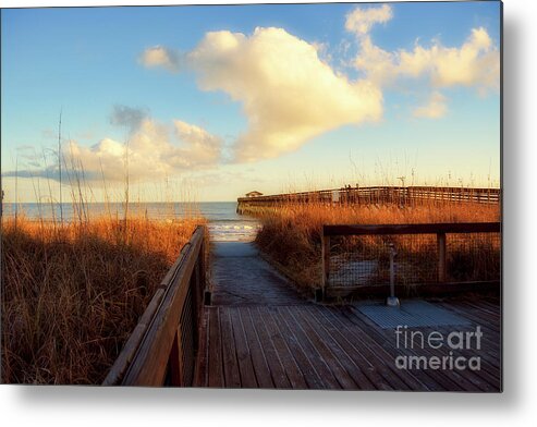 Scenic Metal Print featuring the photograph Myrtle Beach State Park Pier by Kathy Baccari