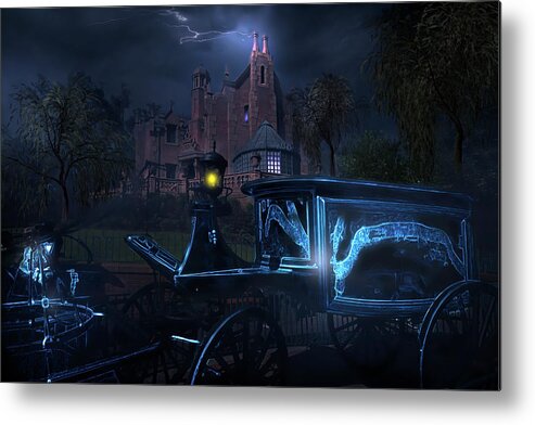 Magic Kingdom Metal Print featuring the photograph Mystery of the Haunted Mansion by Mark Andrew Thomas