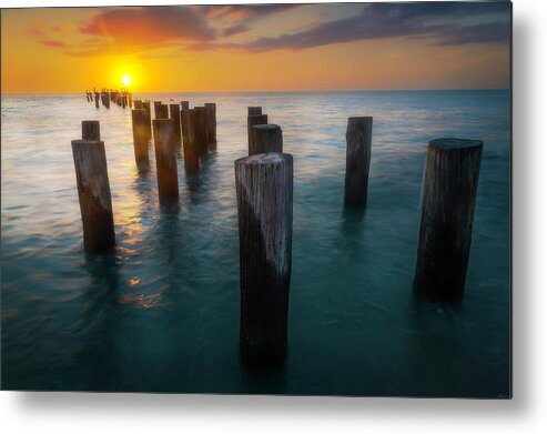 Old Metal Print featuring the photograph Naples Old Pilings by Owen Weber