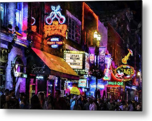 Nashville Metal Print featuring the painting Nashville, Tennessee - 08 by AM FineArtPrints