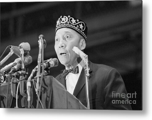 People Metal Print featuring the photograph Nation Of Islam Leader Elijah Muhammad by Bettmann