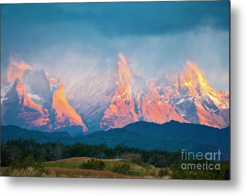 Sunrise Metal Print featuring the photograph National Park Torres Del Paine by Kavram