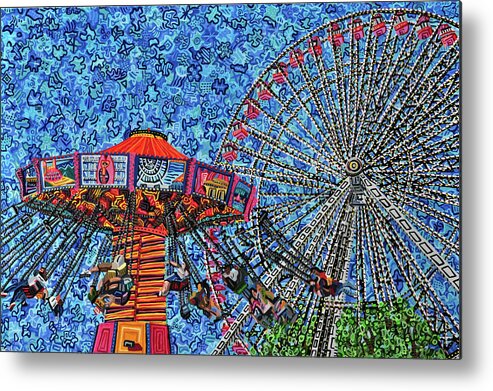 Navy Pier Metal Print featuring the painting Navy Pier by Micah Mullen