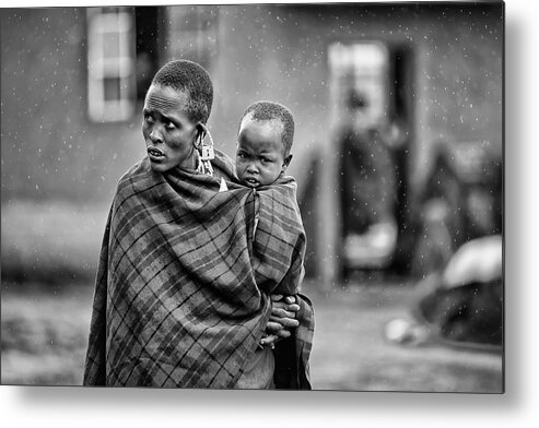 Africa Metal Print featuring the photograph Nestled In Mother\'s Arms by Goran Jovic
