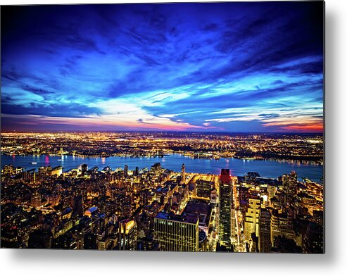 Downtown District Metal Print featuring the photograph New York City Midtown Skyline With by Mbbirdy