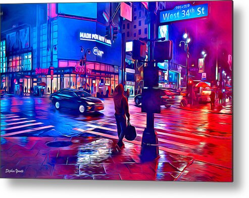 New York Metal Print featuring the digital art New York West 34th Street by Stephen Younts