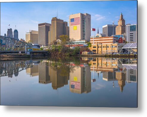 Landscape Metal Print featuring the photograph Newark, New Jersey, Usa Skyline by Sean Pavone