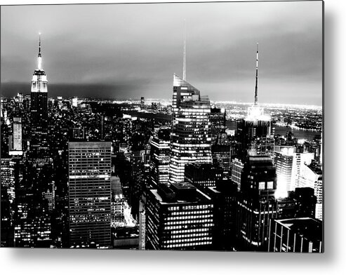 Celebration Metal Print featuring the photograph Night View Of New York by Night View Of New York City From Rockefeller Center