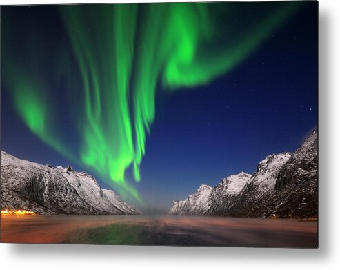Tromso Metal Print featuring the photograph Northern Lights Aurora Borealis by Martin Ruegner