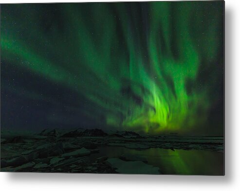  Metal Print featuring the photograph Northern Lights In Iceland by Yimei Sun