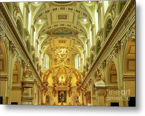 Cathedral Basilica Of Notre Dame De Quebec Metal Print featuring the photograph Notre Dame Cathedral in Quebec City by Amy Dundon