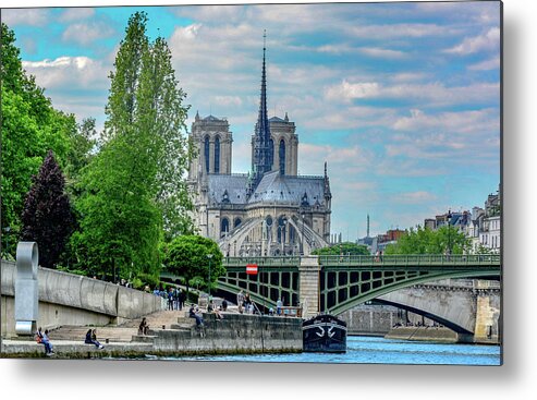 Notre Dame Metal Print featuring the photograph Notre Dame, Paris Beauty by Marcy Wielfaert