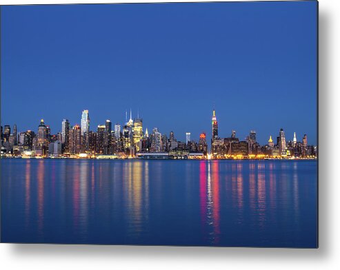 Tranquility Metal Print featuring the photograph Nyc Skyline At Sunset by Shabdro Photo