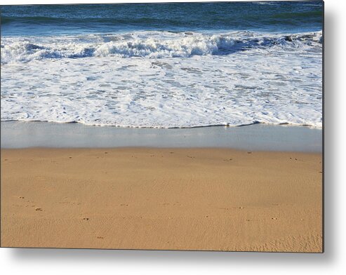 Water's Edge Metal Print featuring the photograph Ocean Waves And Sand by Wbritten