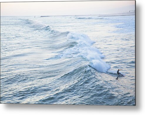 Surfer Metal Print featuring the photograph Oceanside California Big Wave Surfing 62 by Catherine Walters