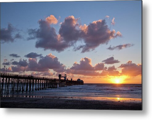 Oceanside Pier Metal Print featuring the photograph Oceanside California Pier Sunset 413 by Catherine Walters