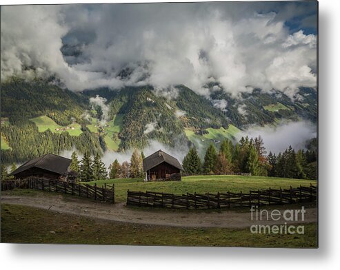 Morning Metal Print featuring the photograph October Morning in Zillertal by Eva Lechner