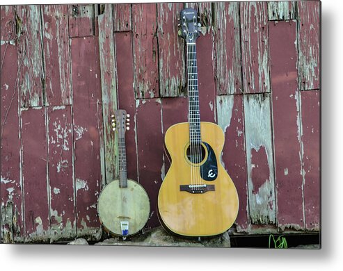 Norristown Metal Print featuring the photograph Old Barn - Guitar and Banjo by Bill Cannon