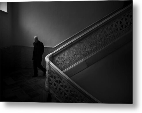 Old Metal Print featuring the photograph Old Man And Ladder by Ramiz Sahin