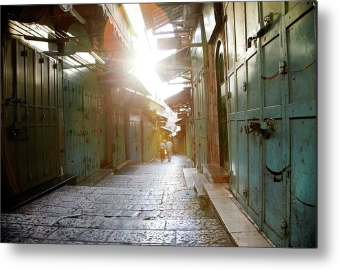 Tranquility Metal Print featuring the photograph Old Souk In Jerusalem by Chris Tobin
