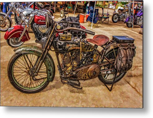 Classic Cars Metal Print featuring the photograph Old Harley Davidson by Kevin Lane