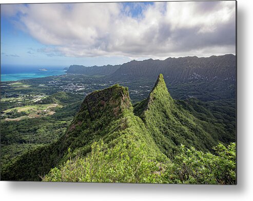 Hike Metal Print featuring the photograph Olomana Three Peaks Trail, Hawaii by Get Lost With Ash