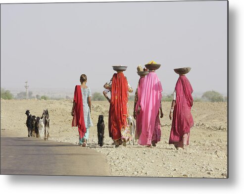 Jaisalmer Metal Print featuring the photograph On Their Way by Photography By Nevil Zaveri