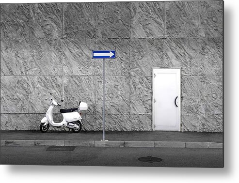 Arrow
Scooter
Motorbike
Door
Way
Street
Minimal
Wall Metal Print featuring the photograph One Way by Giorgio Toniolo
