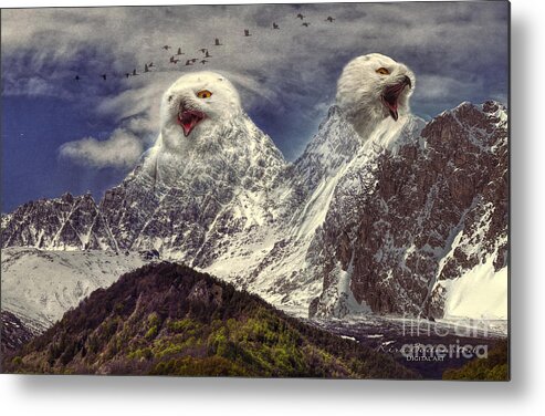 Surreal Metal Print featuring the photograph Owl Mountain by Kira Bodensted