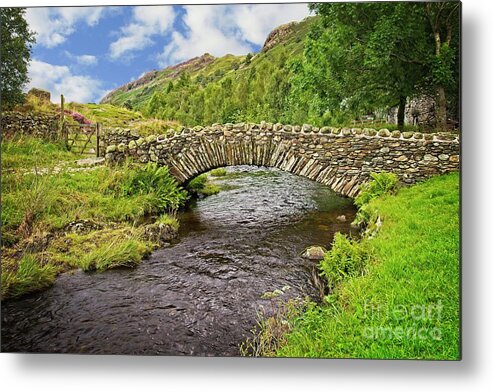 The Lakes Metal Print featuring the photograph Packhorse Bridge, Lake District by Martyn Arnold