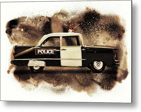 Crime Metal Print featuring the photograph Painted patrol by Jorgo Photography