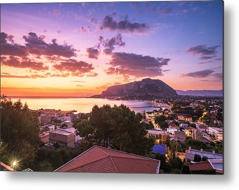 Landscape Metal Print featuring the photograph Palermo, Sicily, Italy In The Mondello by Sean Pavone