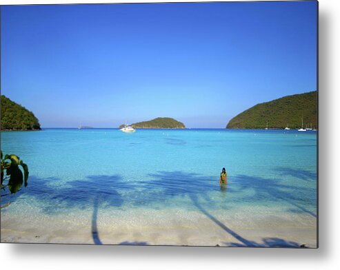 Caribbean Metal Print featuring the photograph Palm Shadows on the Atlantic by Climate Change VI - Sales