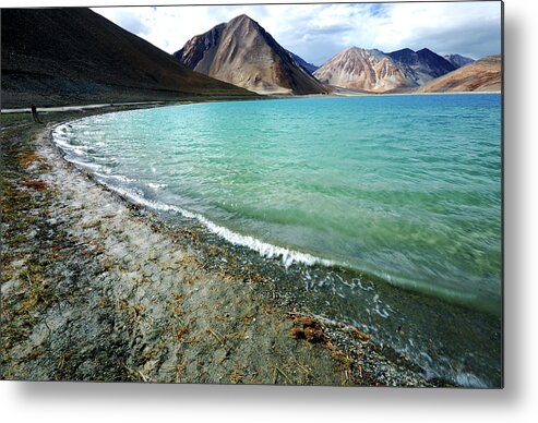 Tranquility Metal Print featuring the photograph Pangong Lake by Debdeep Rakshit Photography