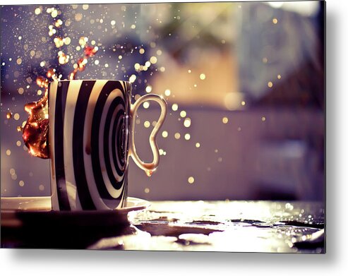 Motion Metal Print featuring the photograph Party In Coffee Mug by Daniela Romanesi