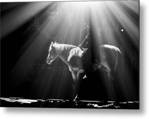Horse Metal Print featuring the photograph Peaceful Rider by Yuri Shepelev