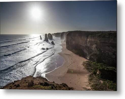 Scenics Metal Print featuring the photograph Penguin Trails And Twelve Apostles by Kf Shots