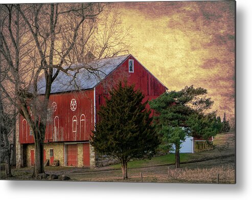 Red Barn Metal Print featuring the photograph Pennsylvania Vintage Barn by Jason Fink