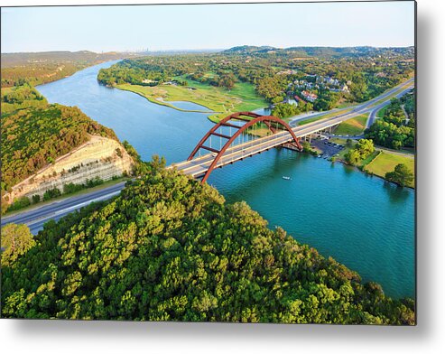 Arch Metal Print featuring the photograph Pennybacker 360 Bridge, Colorado River by Dszc