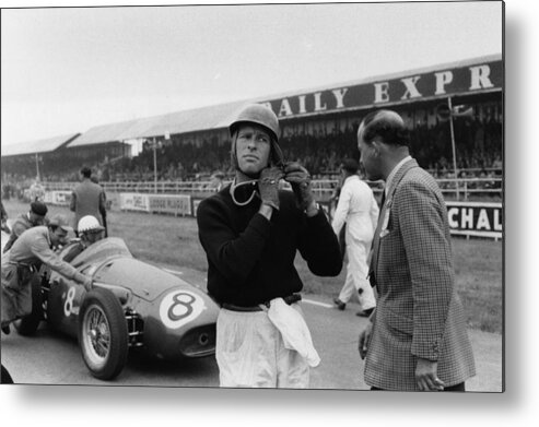 Helmet Metal Print featuring the photograph Peter Collins by Bert Hardy