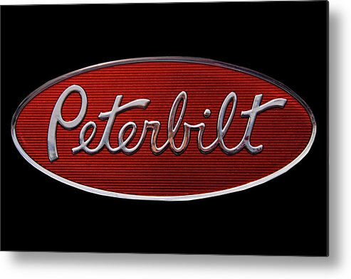 Peterbilt Metal Print featuring the photograph Peterbilt Emblem Black by Nick Gray