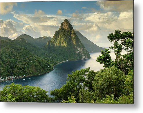 Nature Metal Print featuring the photograph Piton View - Saint Lucia by Paul Baggaley